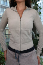Load image into Gallery viewer, Vintage Juicy Couture Light Grey Velour Collared Zip-Up Jacket

