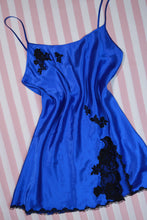 Load image into Gallery viewer, Victoria's Secret Blue Satin Slip Dress - Elektra Vintage

