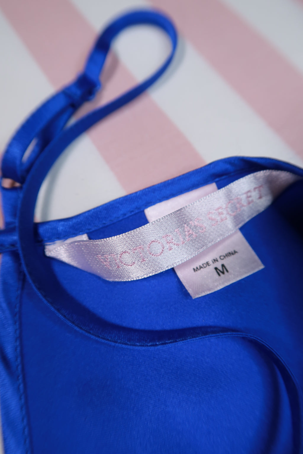 Victoria's Secret Blue Satin Slip Dress - Elektra Vintage