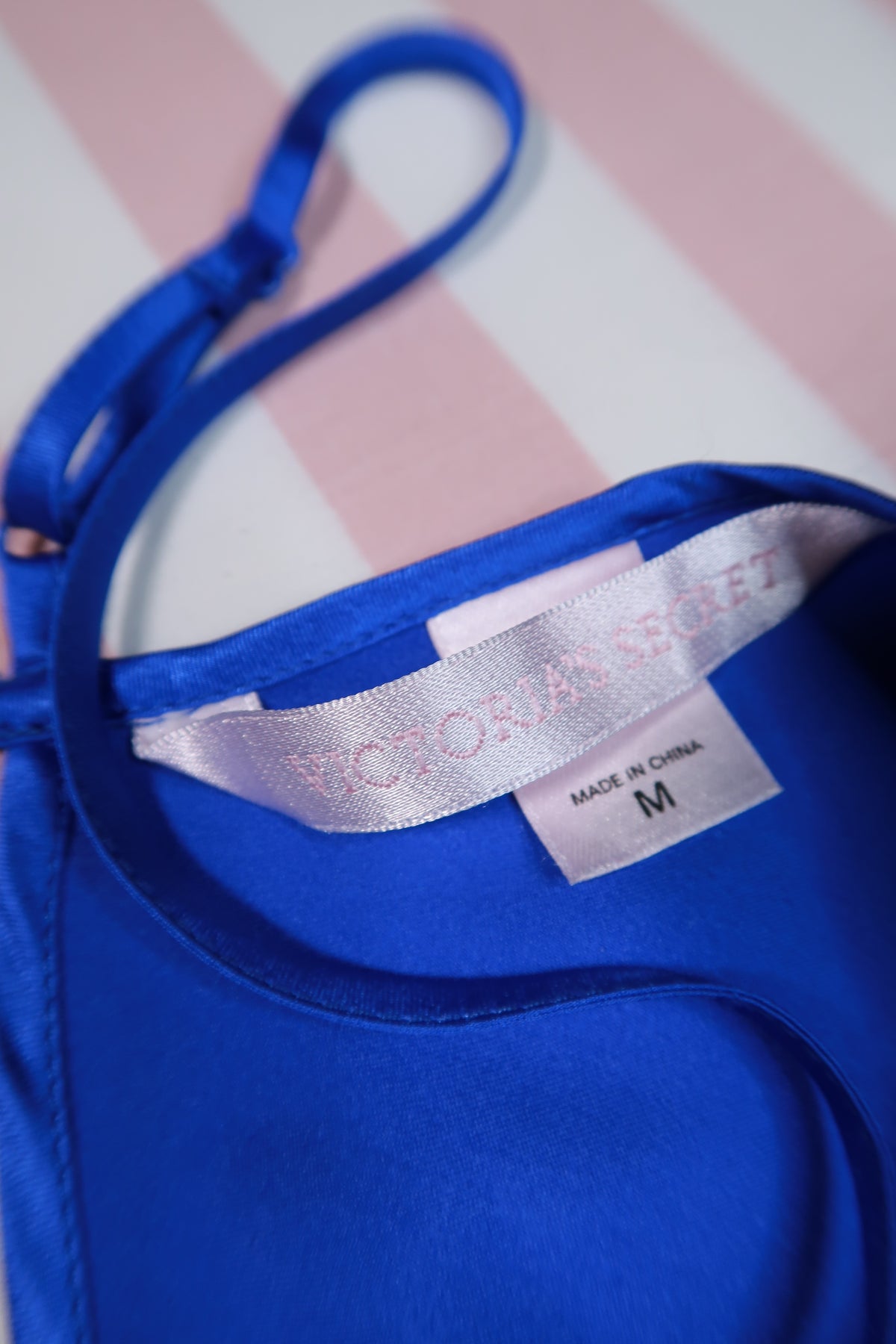 Victoria's Secret Blue Satin Slip Dress - Elektra Vintage