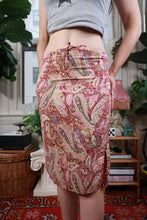 Load image into Gallery viewer, Vintage Y2K Paisley Print Tie Waist Midi Skirt
