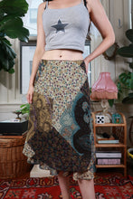 Load image into Gallery viewer, Vintage Y2K Patchwork Floral Paisley Handkerchief Midi Skirt
