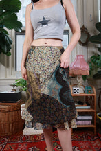 Load image into Gallery viewer, Vintage Y2K Patchwork Floral Paisley Handkerchief Midi Skirt
