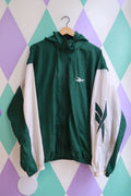 Vintage 90s Reebok Green & White Colorblock Windbreaker - Elektra Vintage