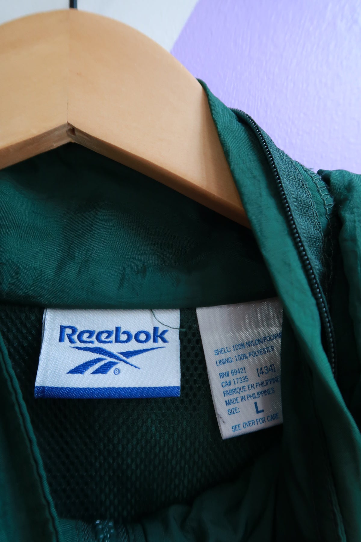 Vintage 90s Reebok Green & White Colorblock Windbreaker - Elektra Vintage