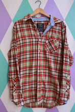 Load image into Gallery viewer, Vintage Red &amp; Green Plaid Flannel Button-Up Shirt
