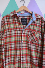 Load image into Gallery viewer, Vintage Red &amp; Green Plaid Flannel Button-Up Shirt
