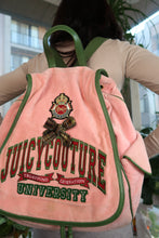 Load image into Gallery viewer, Vintage Juicy Couture Pink Velour “University” Backpack
