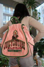 Load image into Gallery viewer, Vintage Juicy Couture Pink Velour “University” Backpack
