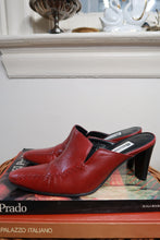 Load image into Gallery viewer, Vintage Etienne Aigner Red Leather Mule Heels
