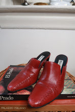 Load image into Gallery viewer, Vintage Etienne Aigner Red Leather Mule Heels
