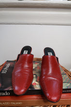 Load image into Gallery viewer, Vintage Etienne Aigner Red Leather Mule Heels
