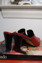 Load image into Gallery viewer, Vintage Etienne Aigner Red Leather Mule Heels
