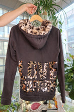 Load image into Gallery viewer, Vintage Juicy Couture Zip-Up Hoodie – Leopard Sequin “Love Couture” Back &amp; Faux Fur Trim
