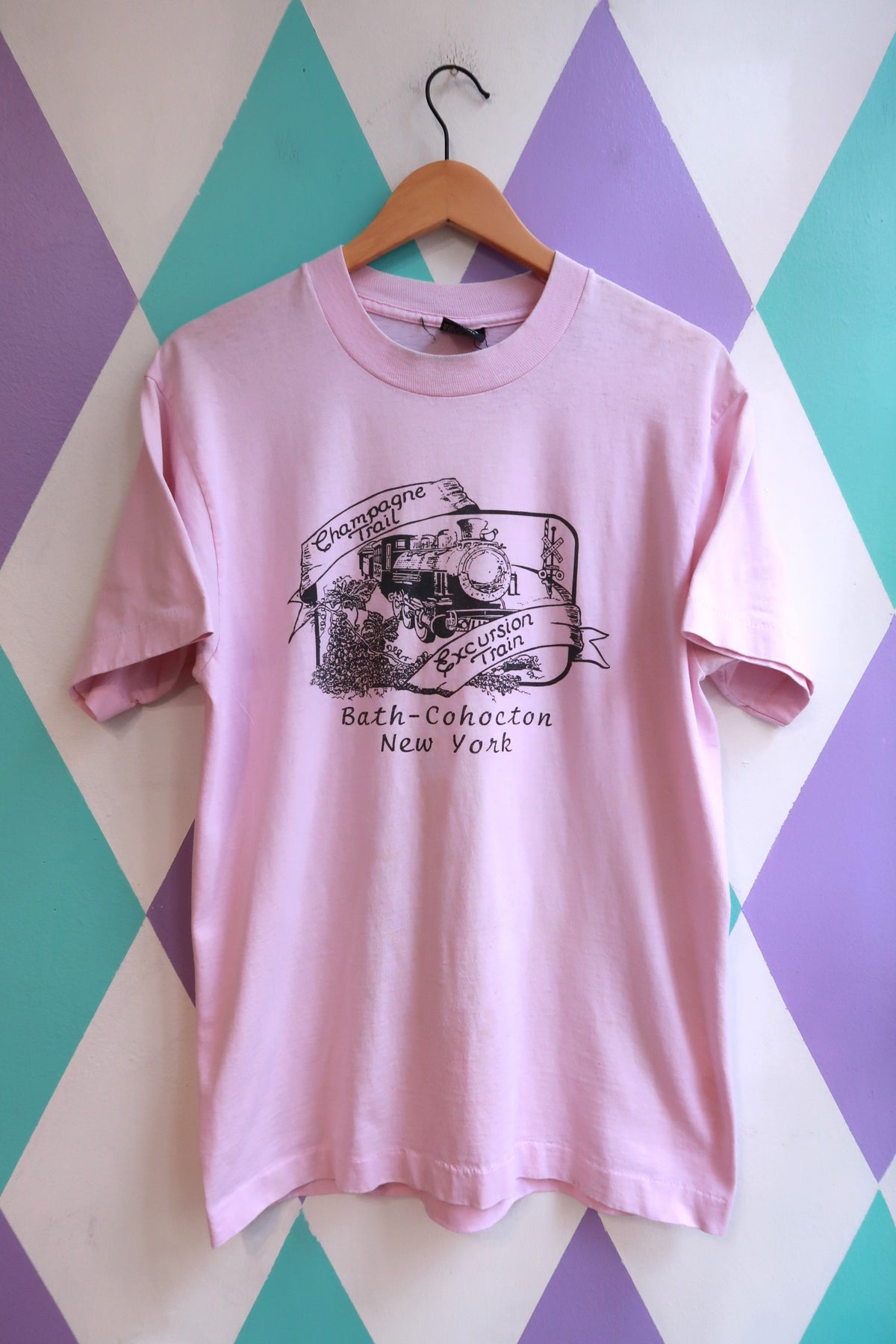 Vintage 90s Bath–Cohocton New York Champagne Trail Excursion Train Tee