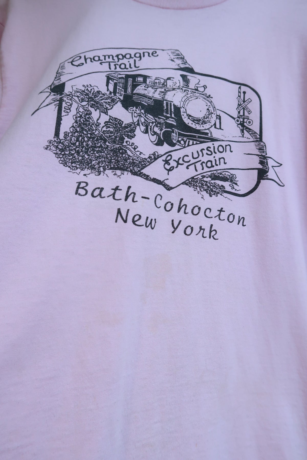 Vintage 90s Bath–Cohocton New York Champagne Trail Excursion Train Tee