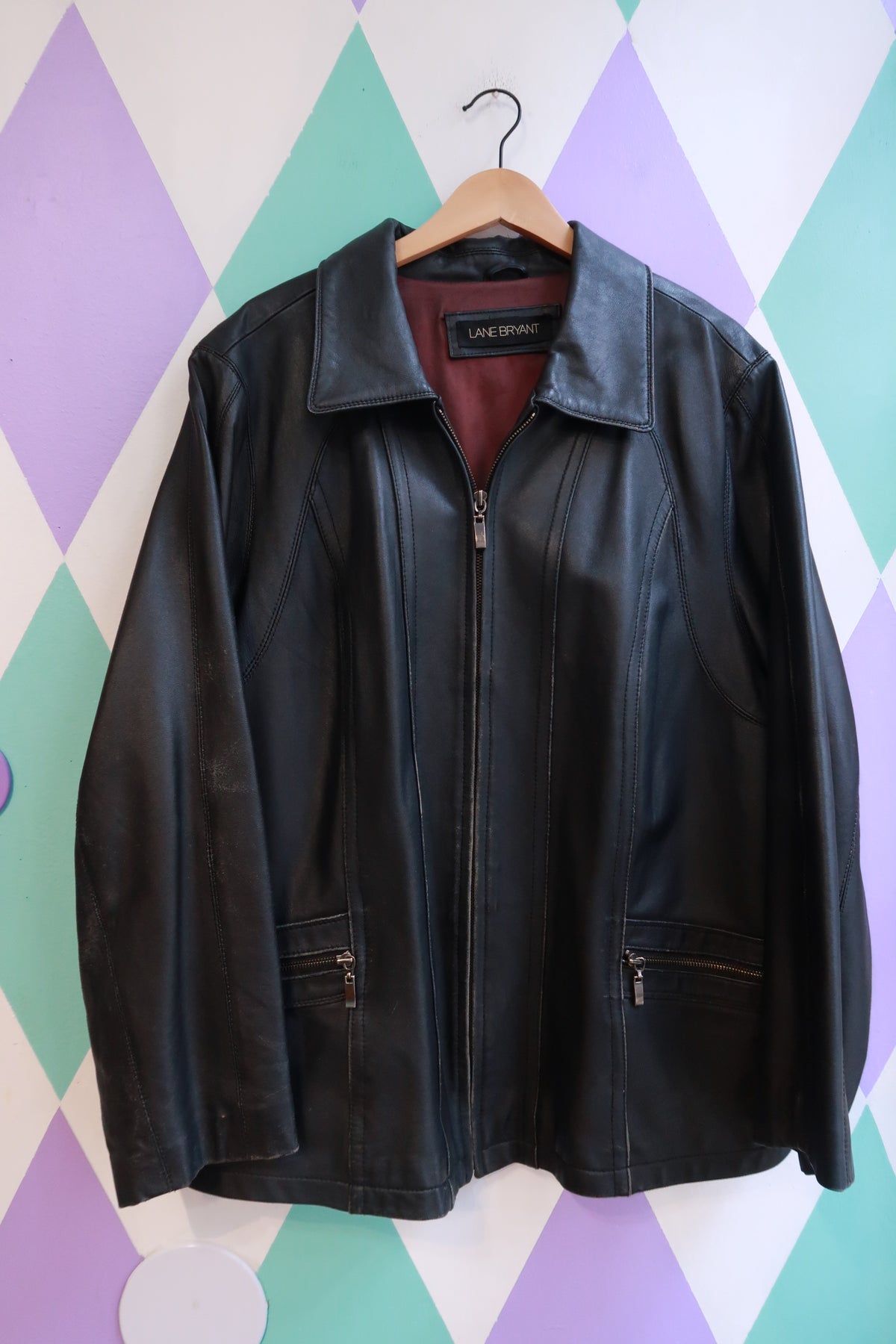 Vintage 90s Black Zip-Up Leather Jacket