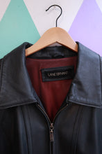 Load image into Gallery viewer, Vintage 90s Black Zip-Up Leather Jacket
