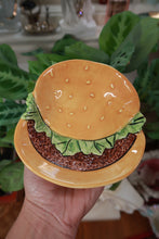 Load image into Gallery viewer, Vintage Hamburger Ceramic Trinket Dish Novelty Burger Ring Holder
