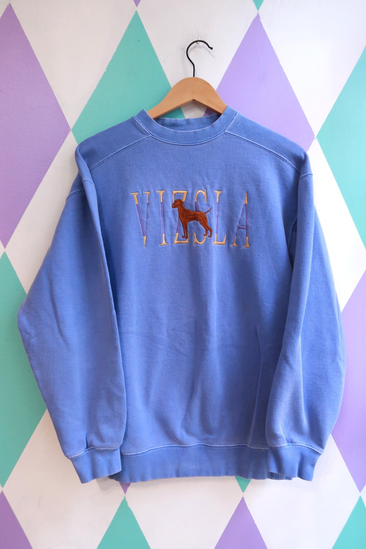 Vintage 90s Embroidered Vizsla Dog Crewneck Sweatshirt