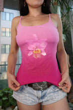 Load image into Gallery viewer, Vintage Y2K Express Pink Orchid Tank Top – Glitter Floral Cami
