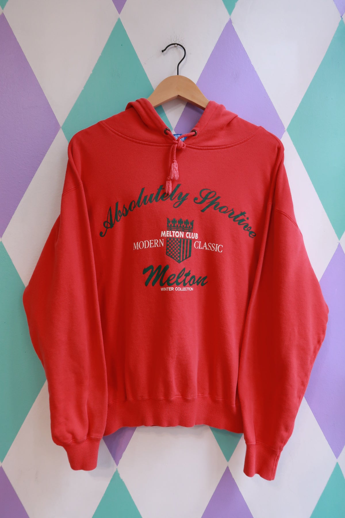 Vintage 90s “Absolutely Sportive” Melton Graphic Hoodie