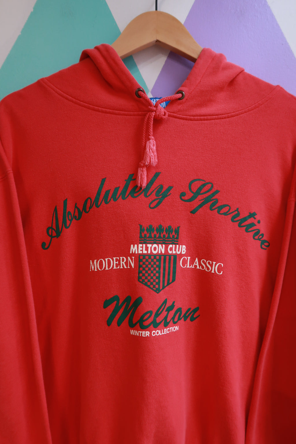 Vintage 90s “Absolutely Sportive” Melton Graphic Hoodie
