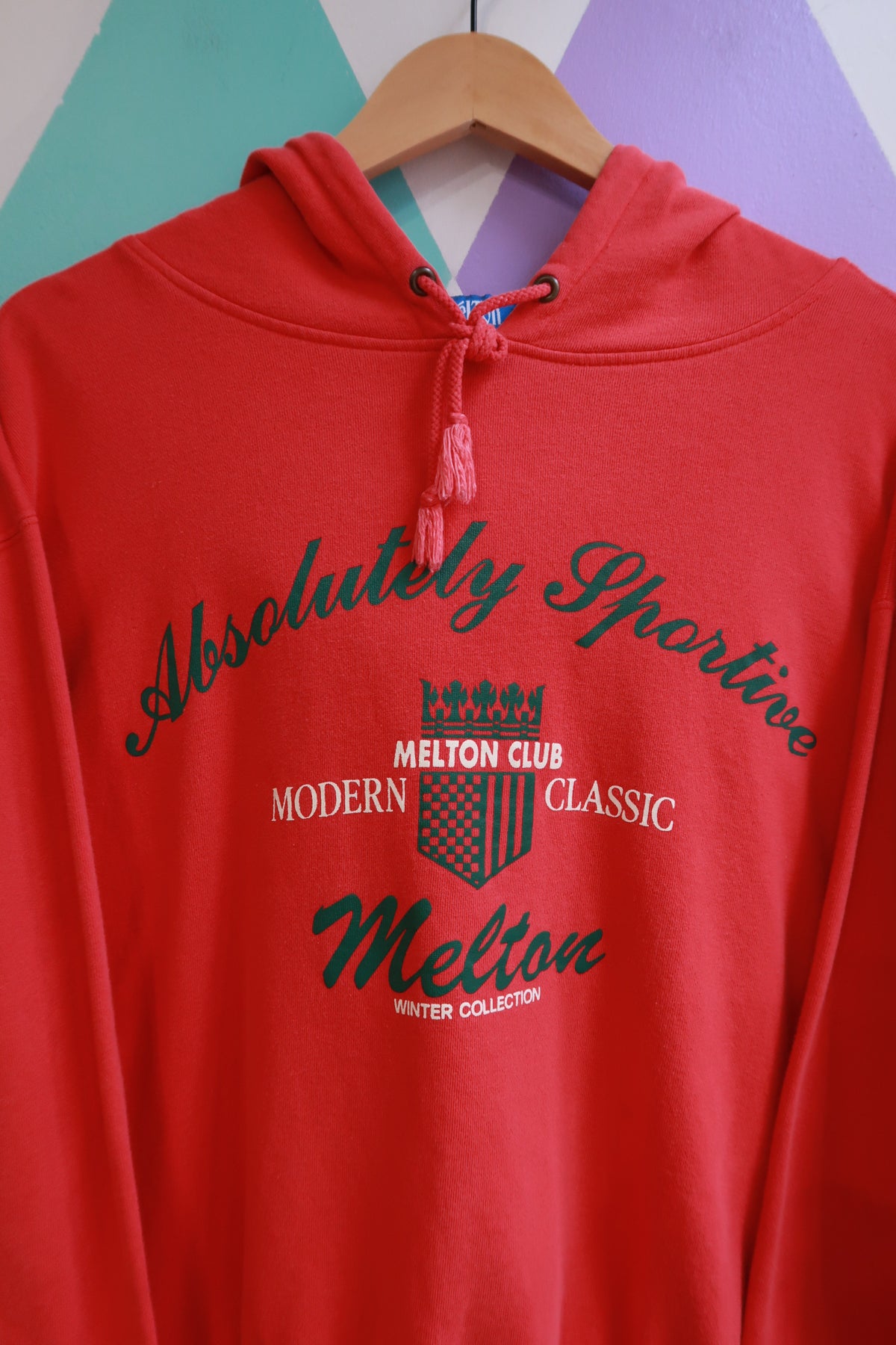 Vintage 90s “Absolutely Sportive” Melton Graphic Hoodie