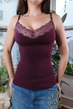 Load image into Gallery viewer, Vintage Y2K Express Plum Lace Cami Top
