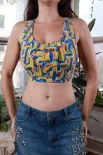 Load image into Gallery viewer, Vintage 90s Abstract Geometric Sports Bra
