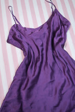 Load image into Gallery viewer, Vintage Gold Label Victoria’s Secret Purple 100% Silk Slip Dress
