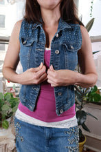Load image into Gallery viewer, Vintage 2000s Rhinestone Studded Denim Vest
