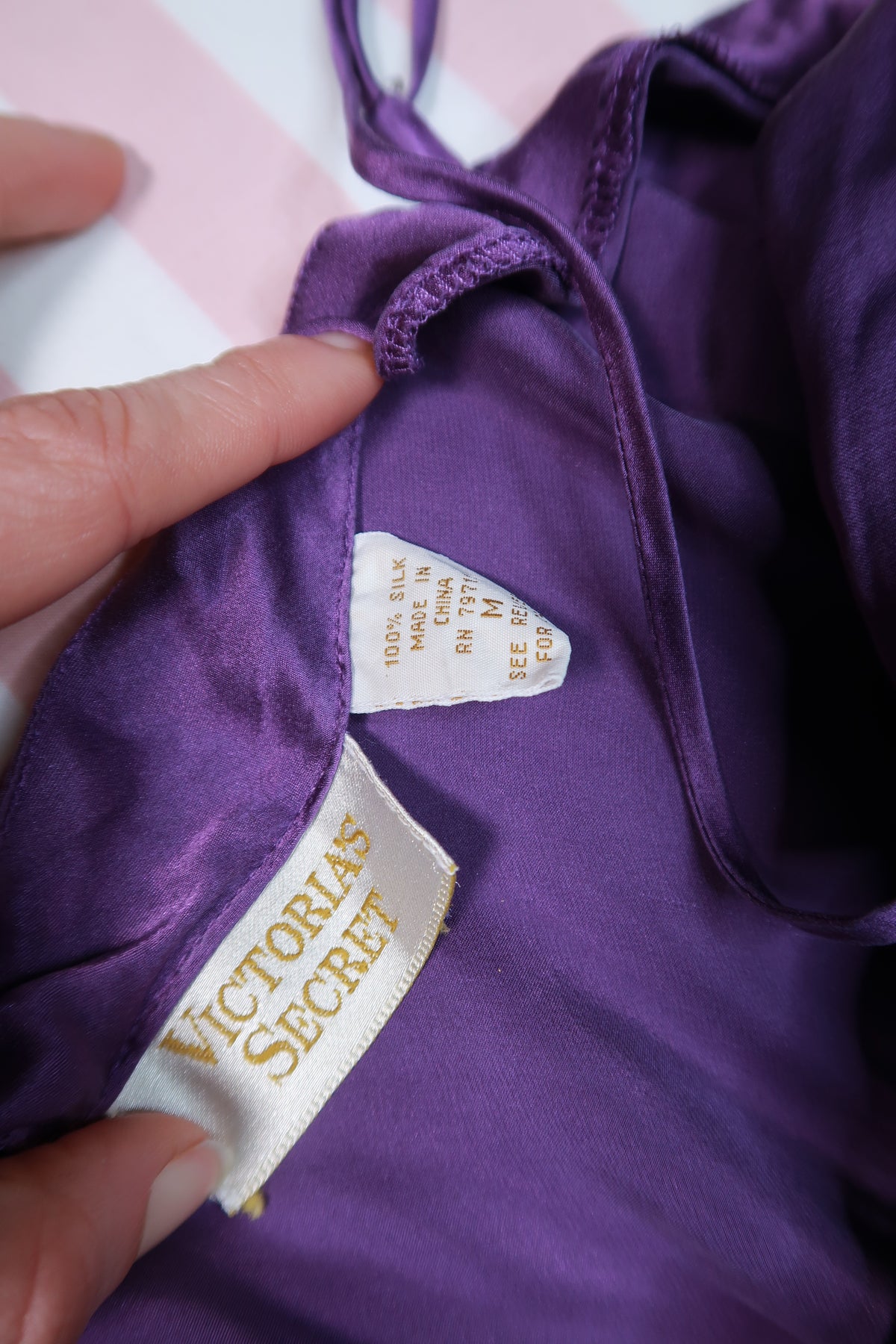 Vintage Gold Label Victoria’s Secret Purple 100% Silk Slip Dress - Elektra Vintage