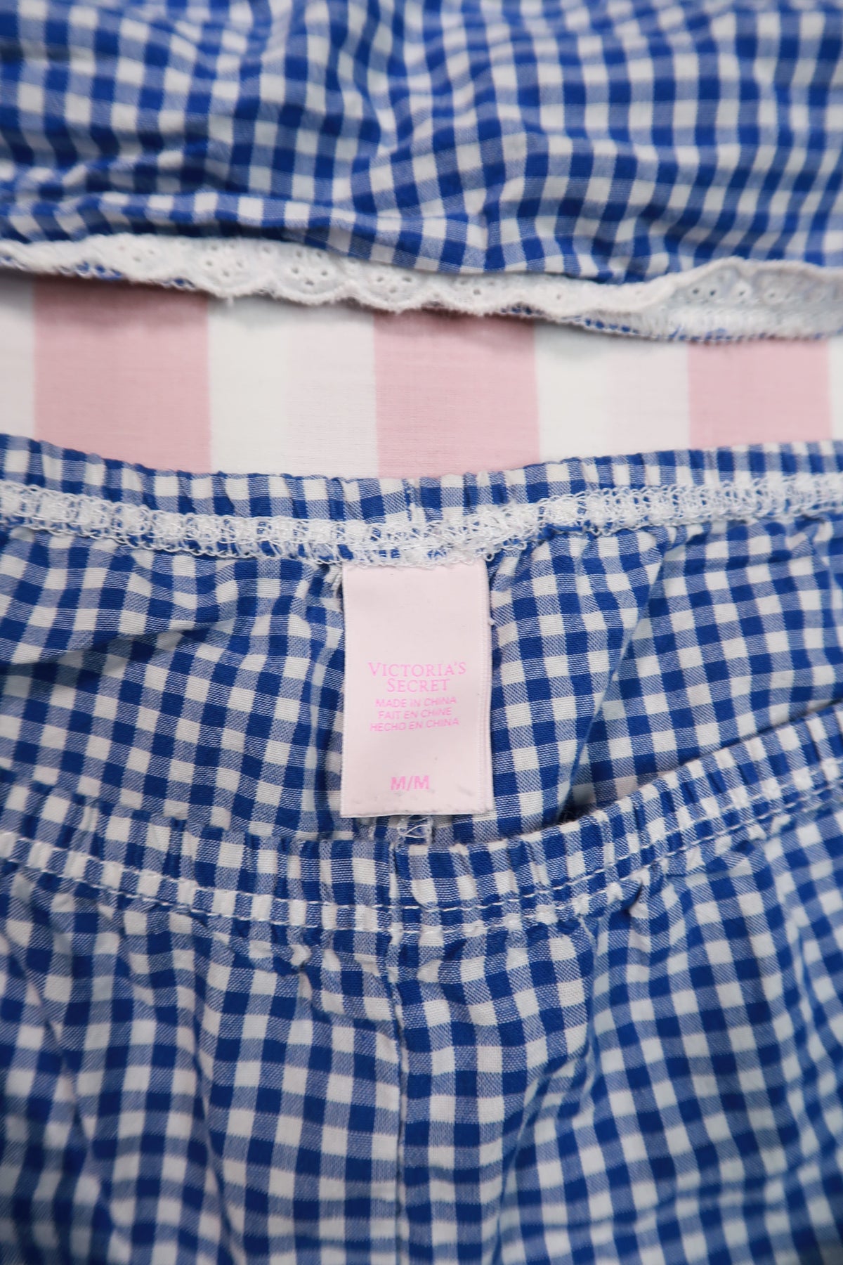2000s Victoria’s Secret Blue Gingham Camisole & Shorts Set