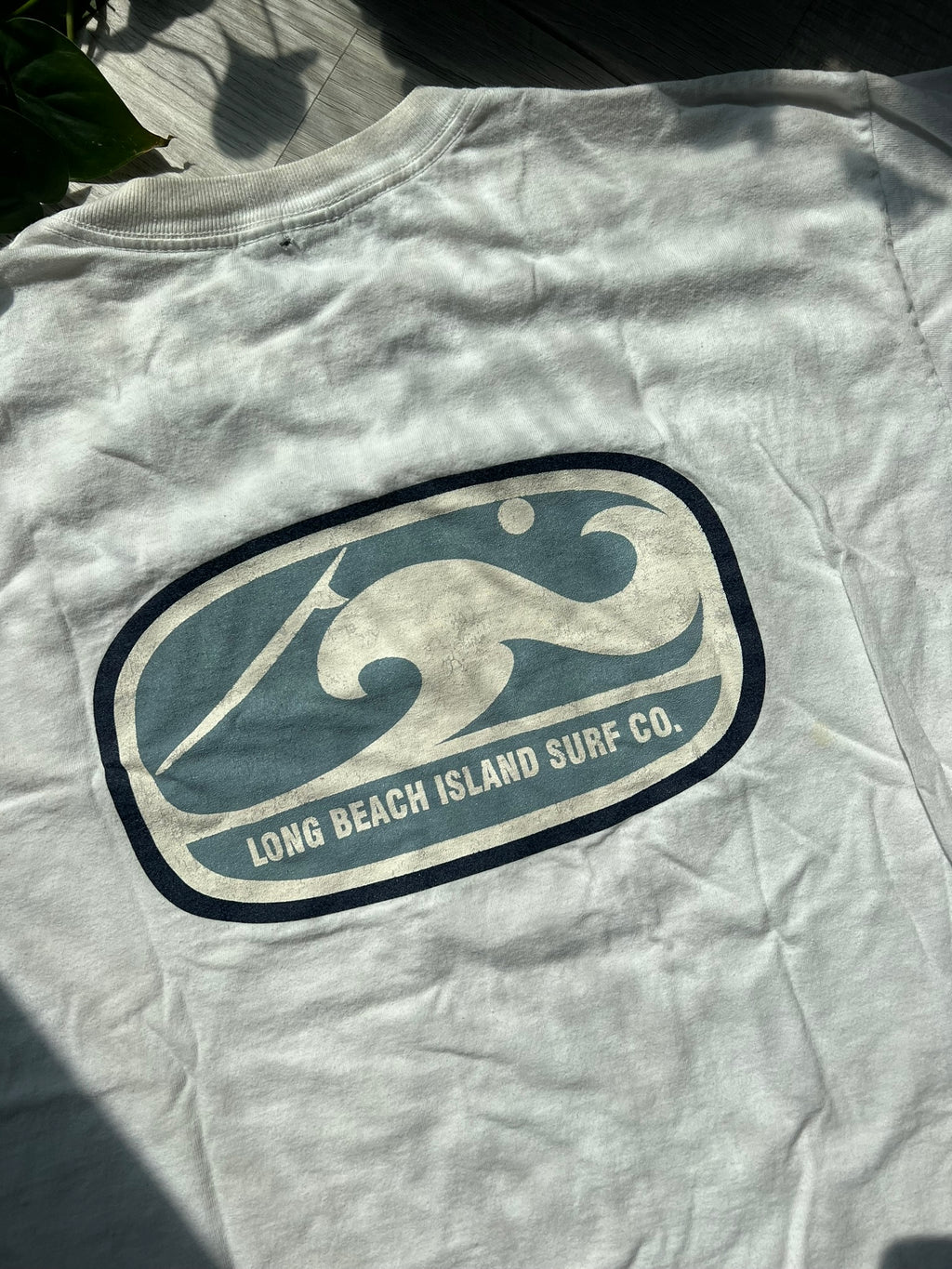 Vintage Long Beach Island Surf Co. T-shirt by Elektra Vintage featuring a classic surf design on soft cotton fabric.