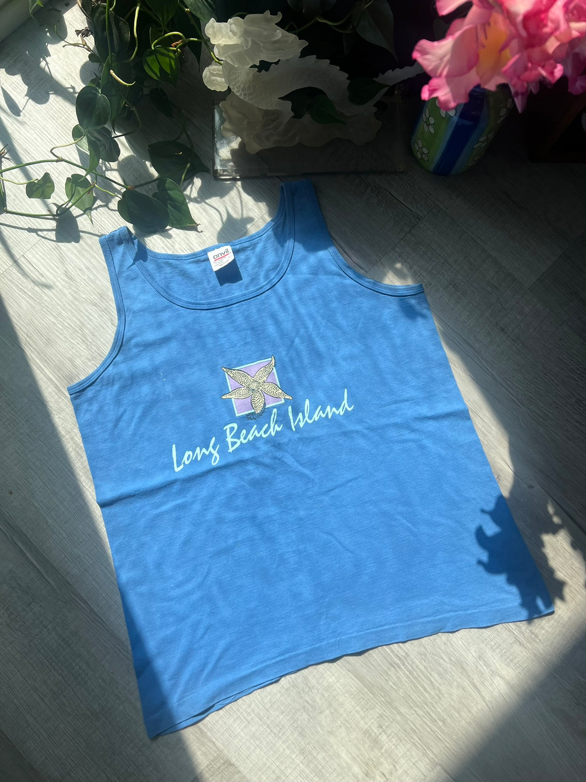 Vintage Long Beach Island Graphic Tank Top by Anvil - Elektra Vintage