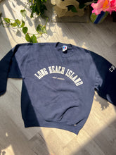 Load image into Gallery viewer, Dark Blue Navy Long Beach Island Crewneck Sweatshirt by Russell Athletic
