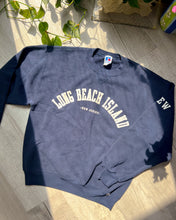 Load image into Gallery viewer, Dark Blue Navy Long Beach Island Crewneck Sweatshirt by Russell Athletic
