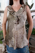 Load image into Gallery viewer, Vintage Y2K Mixed Animal Print Ruffle Sleeveless Blouse
