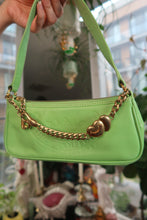 Load image into Gallery viewer, Vintage Juicy Couture Lime Green Shoulder Bag with Gold Chain Charm Detail
