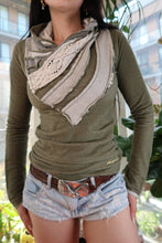 Load image into Gallery viewer, Desigual Olive Green Cowl Neck Sweatshirt – Lace Patchwork Detail
