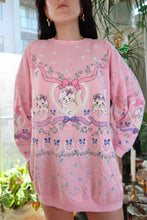 Load image into Gallery viewer, Vintage 1980s Pink Cat Graphic Sweatshirt – Kawaii Animal Print
