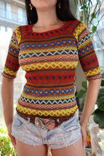 Load image into Gallery viewer, Vintage 2000s Multicolor Knit Fitted Top
