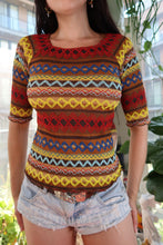 Load image into Gallery viewer, Vintage 2000s Multicolor Knit Fitted Top
