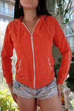 Load image into Gallery viewer, Vintage 2000s Orange Zip-Up Hoodie with Contrast Piping - Elektra Vintage

