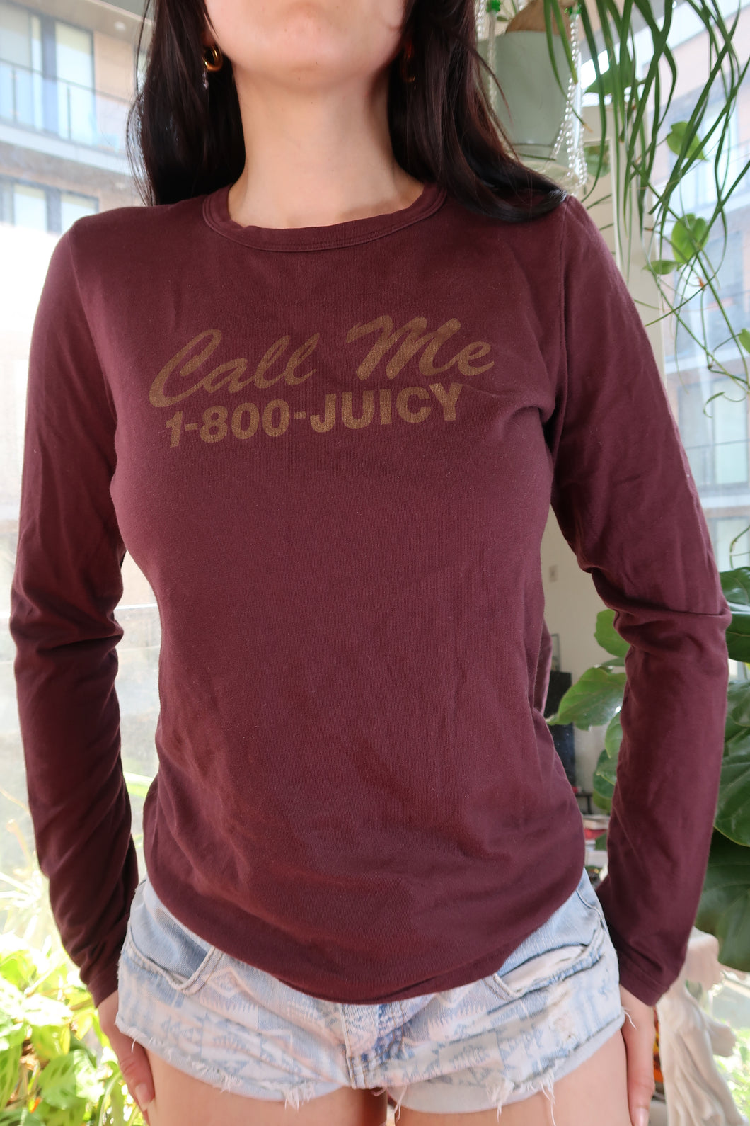Vintage Juicy Couture “Call Me 1-800-JUICY” Long Sleeve Tee