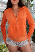 Juicy Couture Orange Terry Cloth Zip Up Hoodie