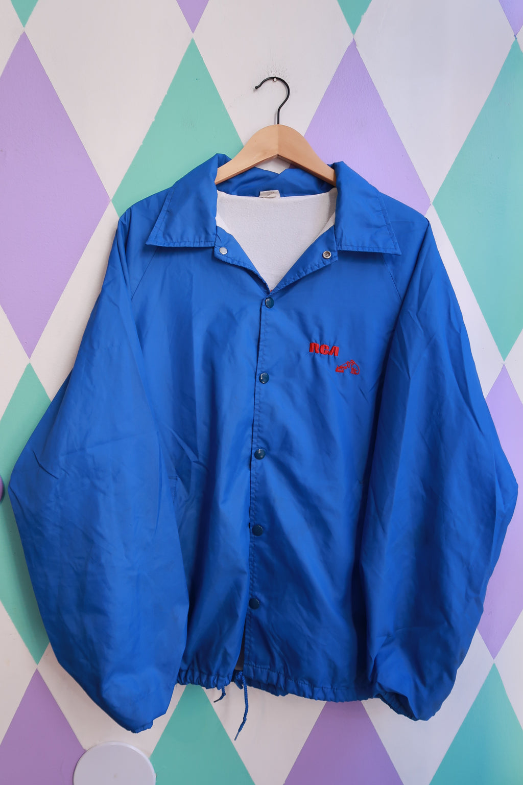 Vintage RCA USA Embroidered Blue WIndbreaker Jacket