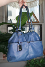 Load image into Gallery viewer, Vintage Tignanello Blue Genuine Leather Shoulder Bag Purse
