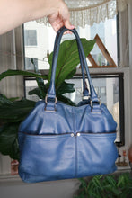 Load image into Gallery viewer, Vintage Tignanello Blue Genuine Leather Shoulder Bag Purse
